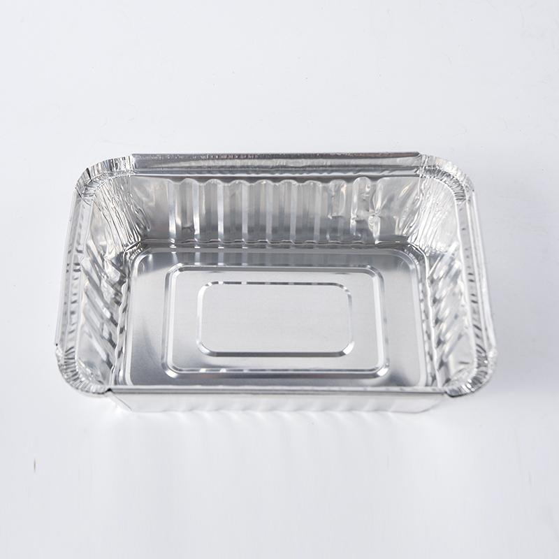 Bandeja de contenedor de papel de aluminio Rectangular desechable para varias cocinas restaurante panadería comida fácil embalaje RK-46