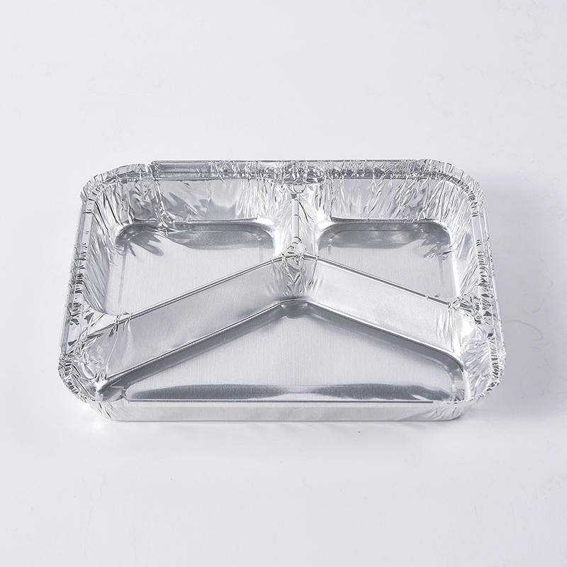 Bandeja disponible conveniente del envase del papel de aluminio de los compartimentos para el acondicionamiento de los alimentos RK-7